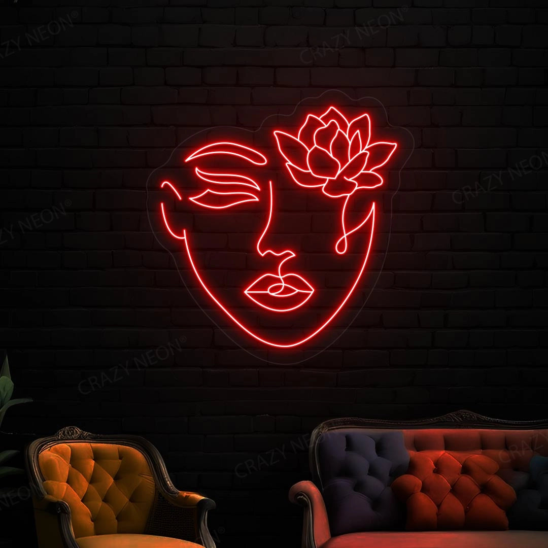 Flower With Face Neon Sign image 0