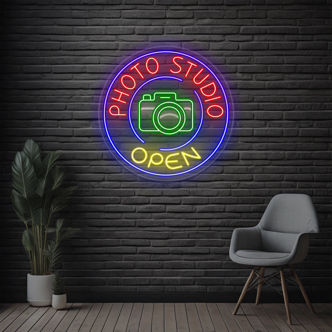 Photo Studio Open Neon Sign image 0