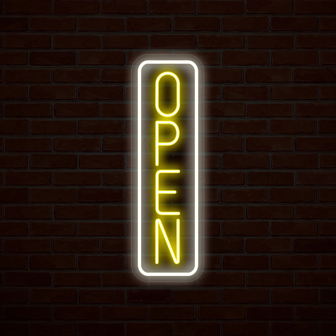 Vertical Open Multicolor Neon Sign image 1