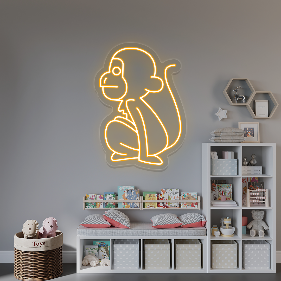 Sitting Monkey Neon Sign image 0