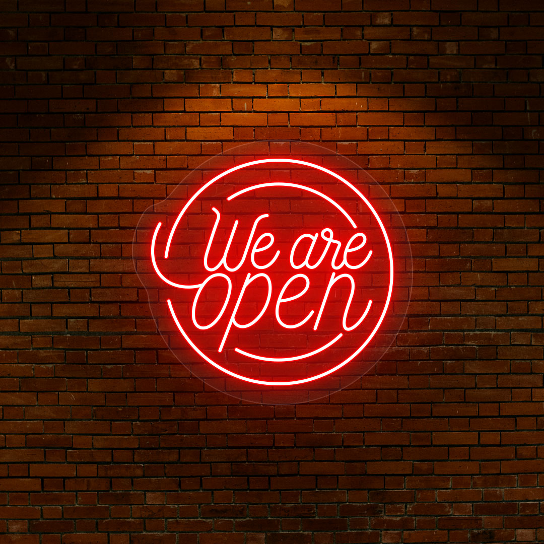 We Are Open Round Neon Sign image 0