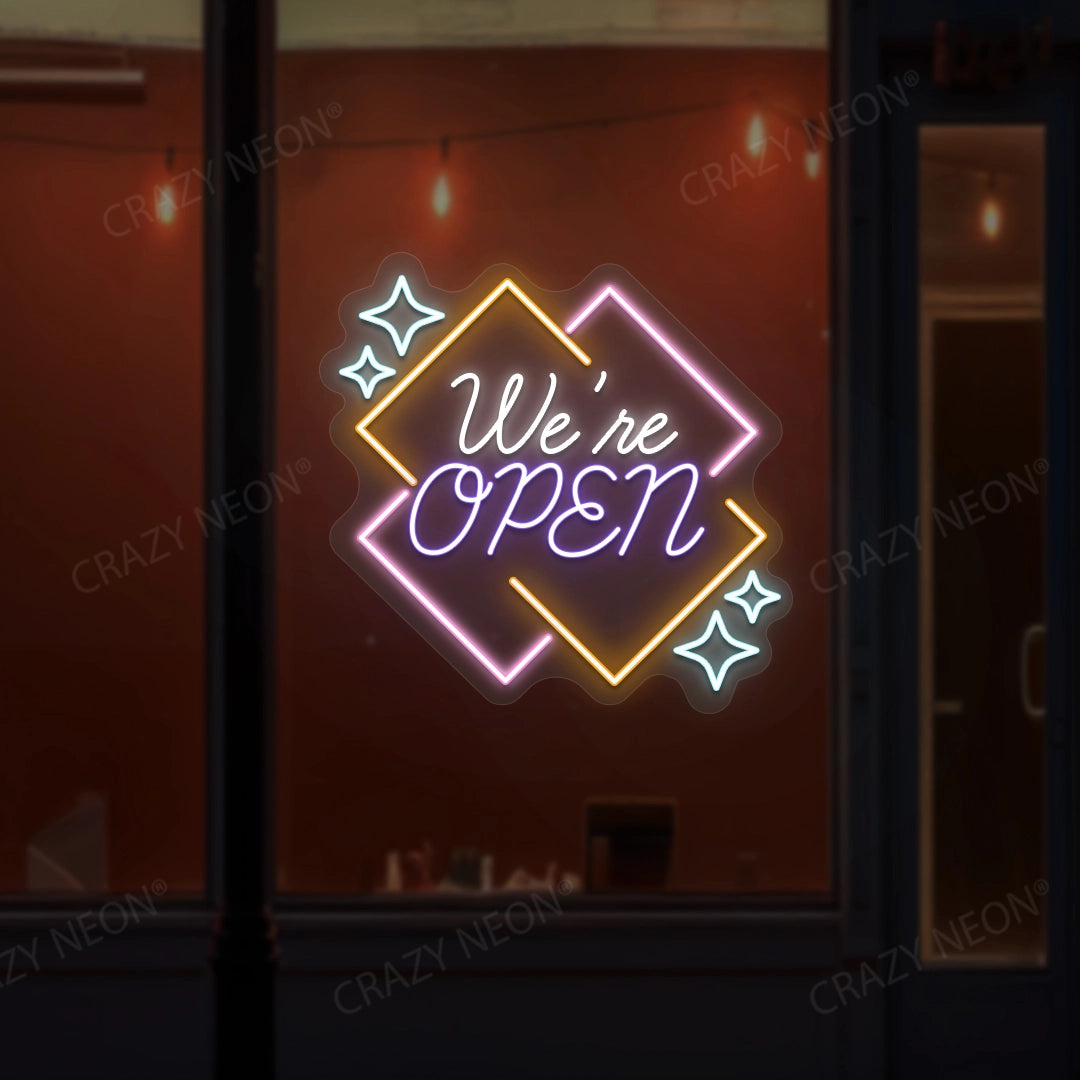 We're Open Sign - Multicolor image 0