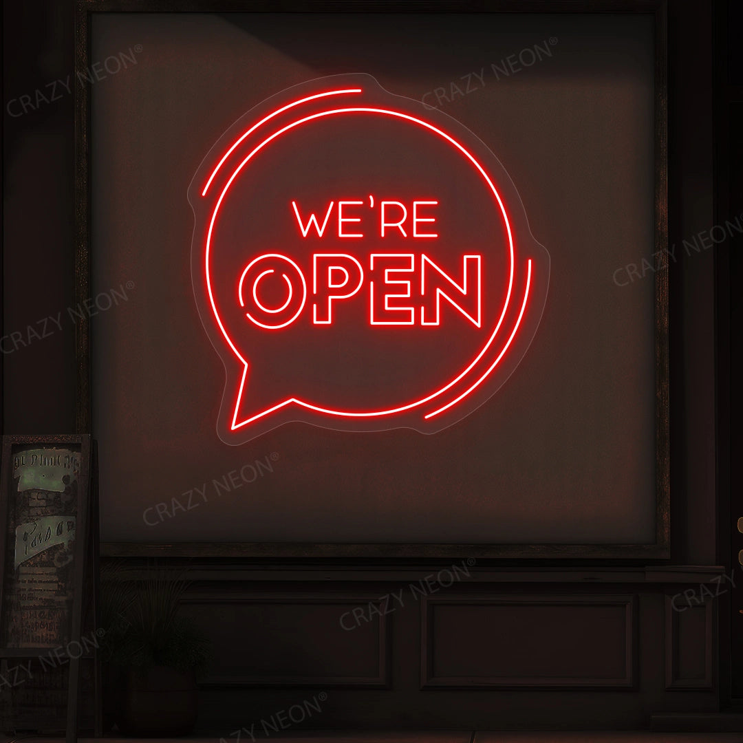 We're Open With Message Icon Sign image 1