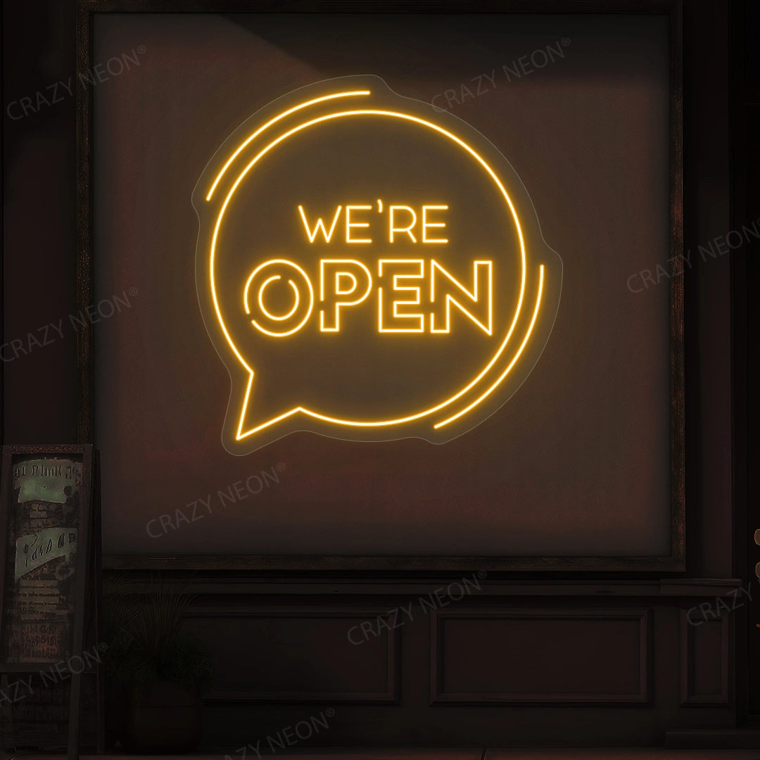 We're Open With Message Icon Sign image 0