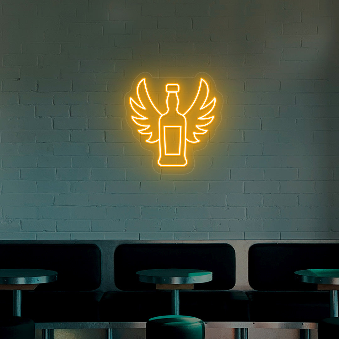 Whiskey Bottle With Wings Neon Sign image 1