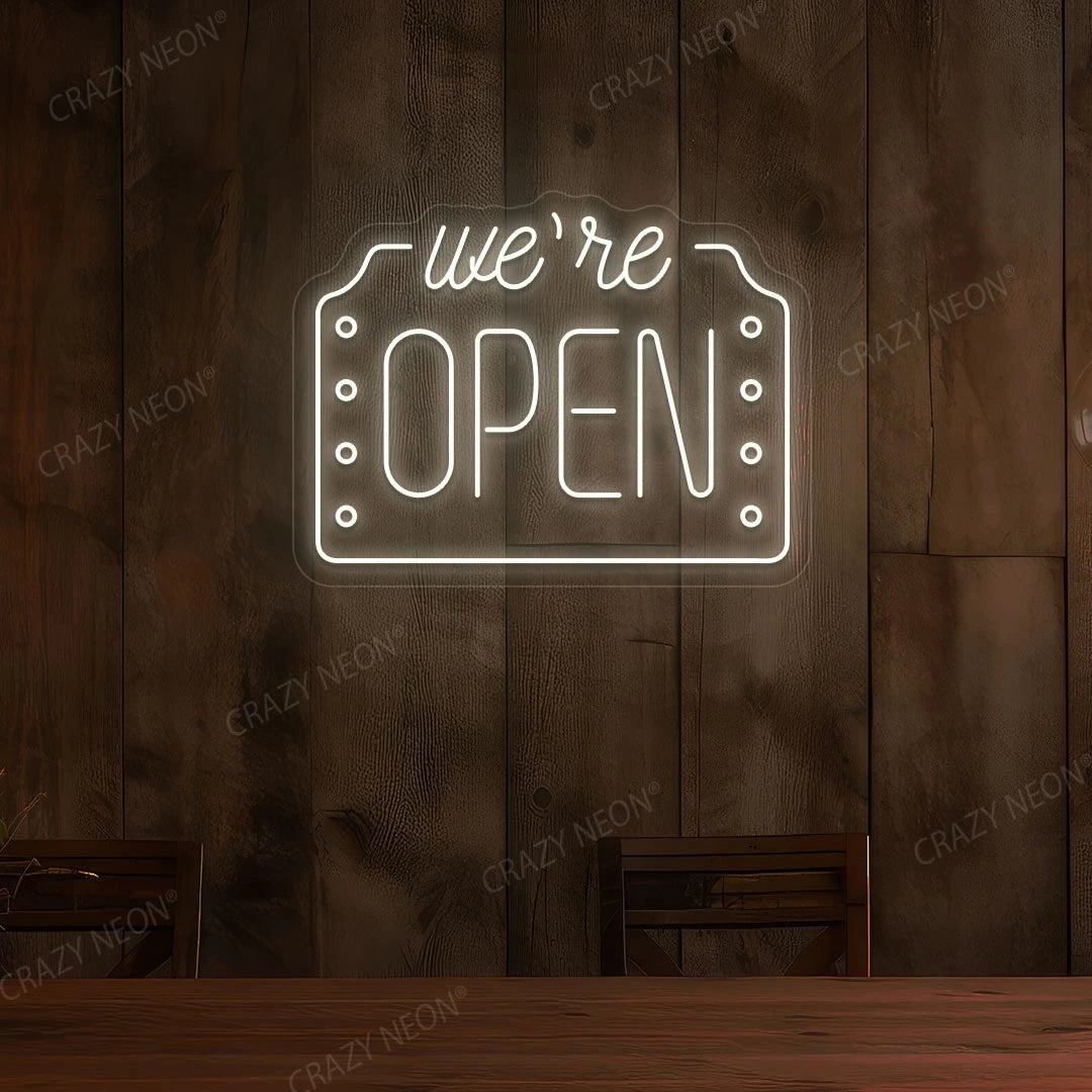 We're Open Sign Box Shape image 1