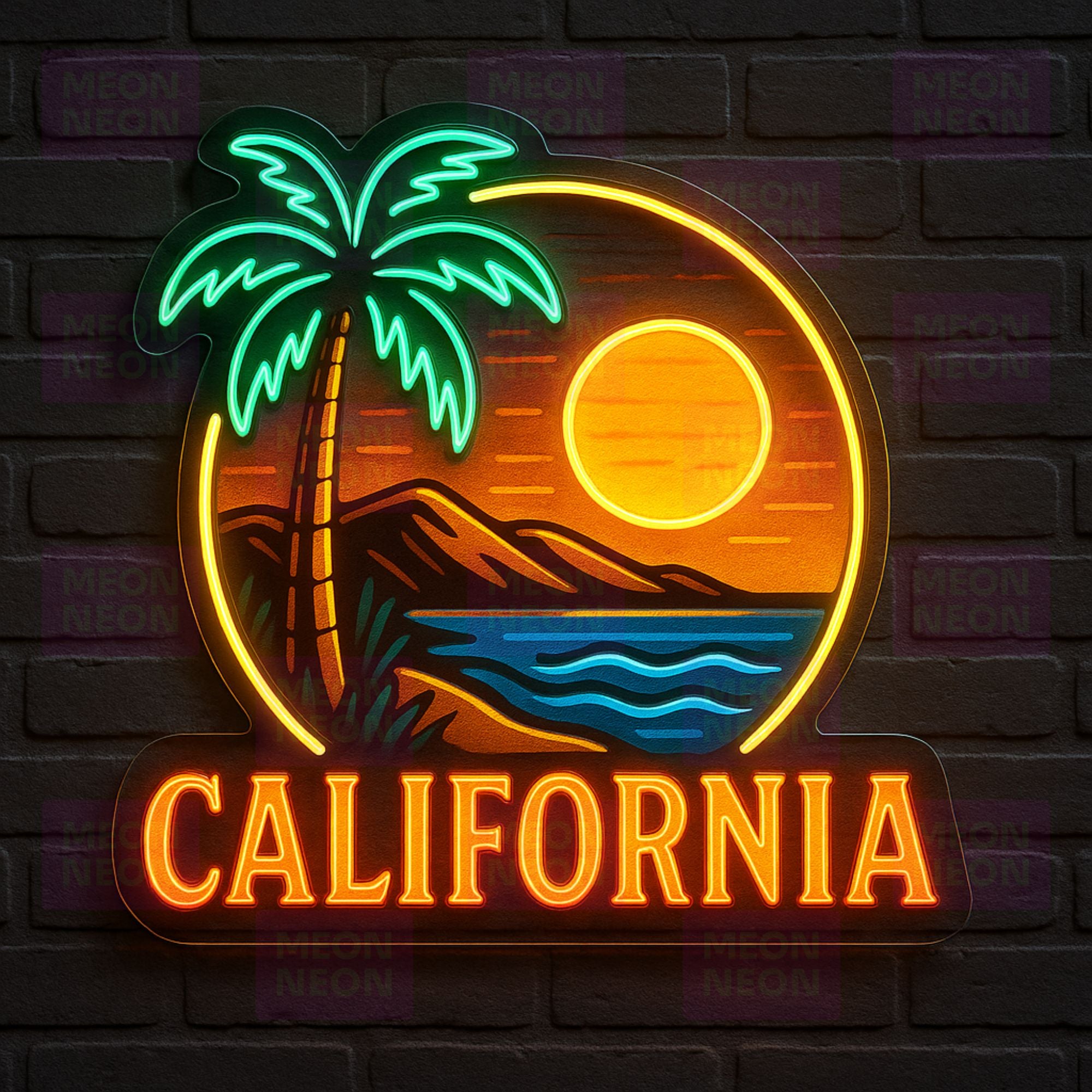 California Bear Paradise State Neon Sign