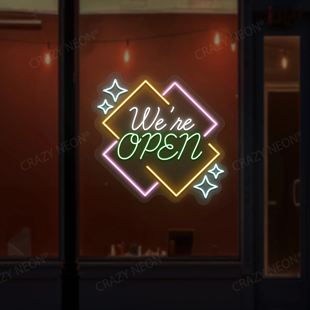 We're Open Sign - Multicolor image 1