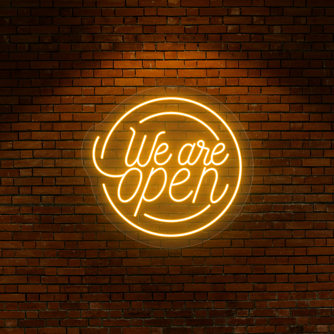 We Are Open Round Neon Sign image 1