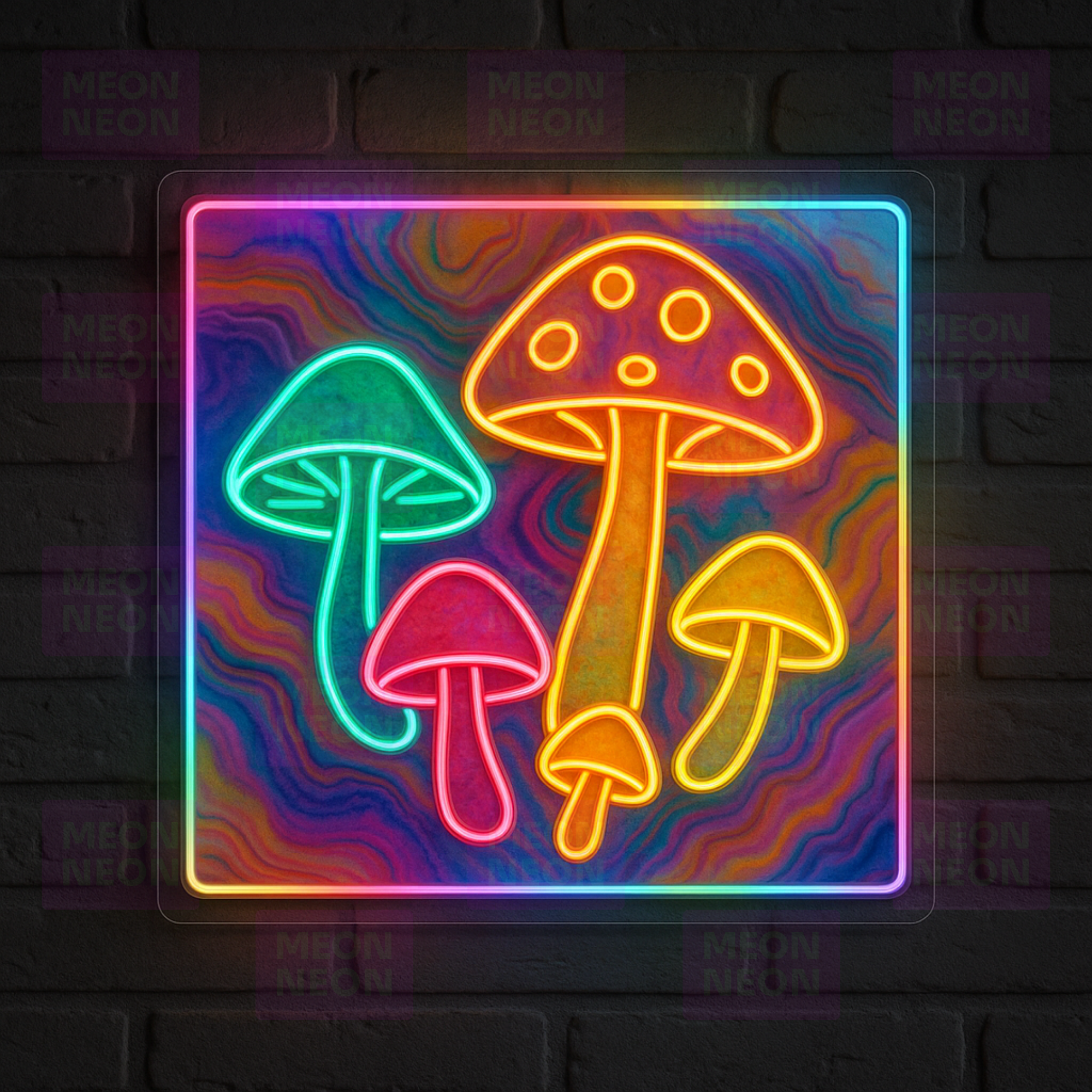 Rainbow Mushroom Matrix LED Neon Sign
