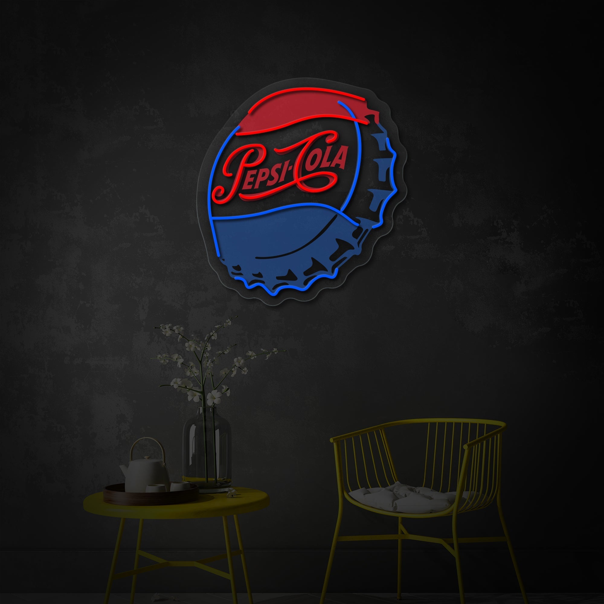 Vintage Cola Caps LED Neon Sign | Retro Wall Art