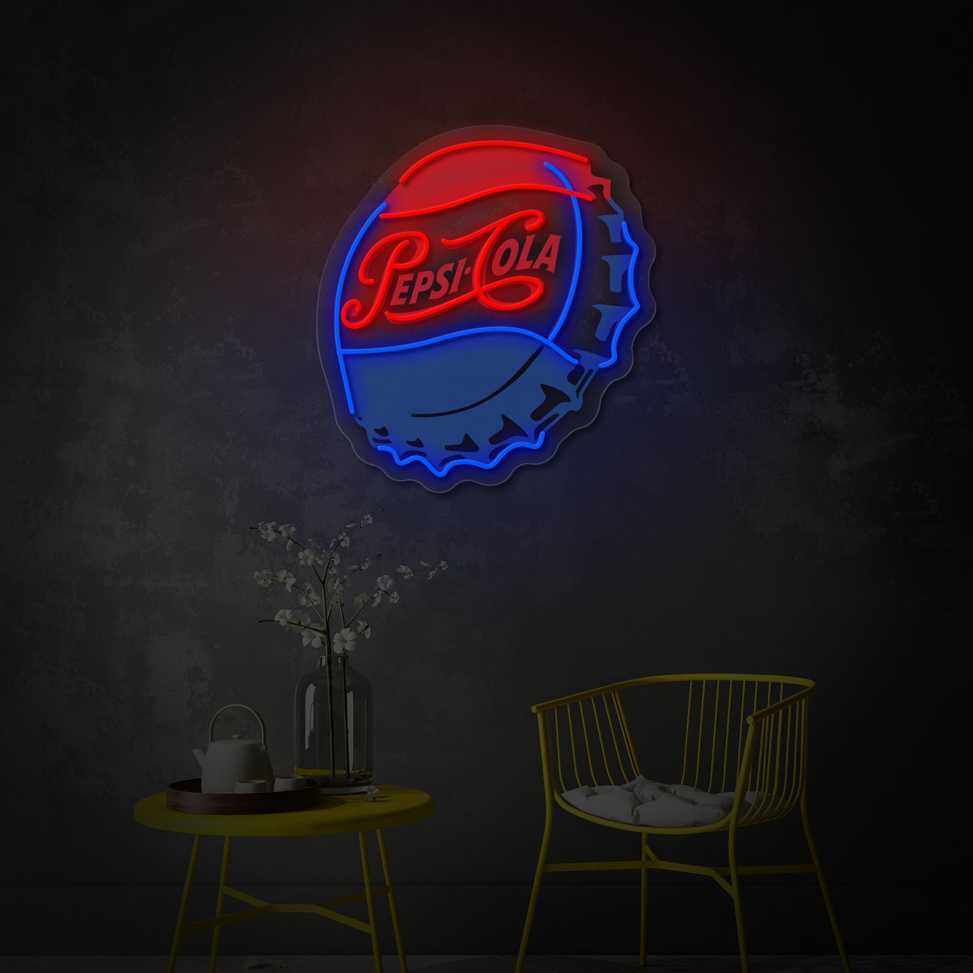 Vintage Cola Caps LED Neon Sign | Retro Wall Art