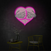 Skeleton Heart LED Neon Sign | Gothic Love Art