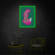 Pink Leopard LED Neon Sign | Safari Pop Art