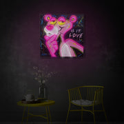 Pink Panther Love LED Neon Sign | Cartoon Wall Art