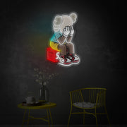 KAWS Seated Figure LED Neon Sign | Street Art Decor