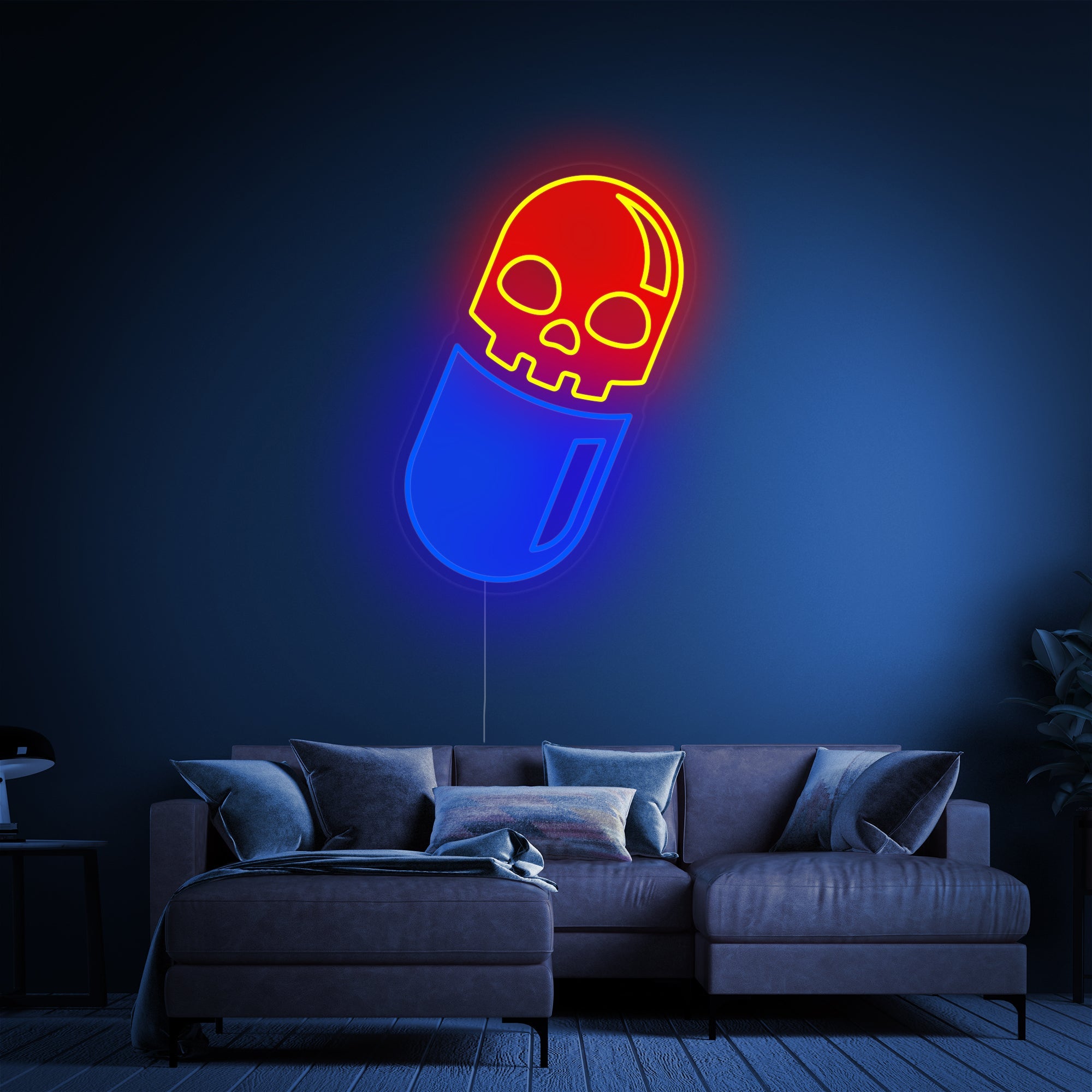 Skull Pill LED Neon Sign | Modern Pop Art