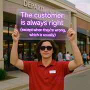 The Customer Is Always Right (Except When They're Wrong, Which Is Usually) - LED Neon Sign