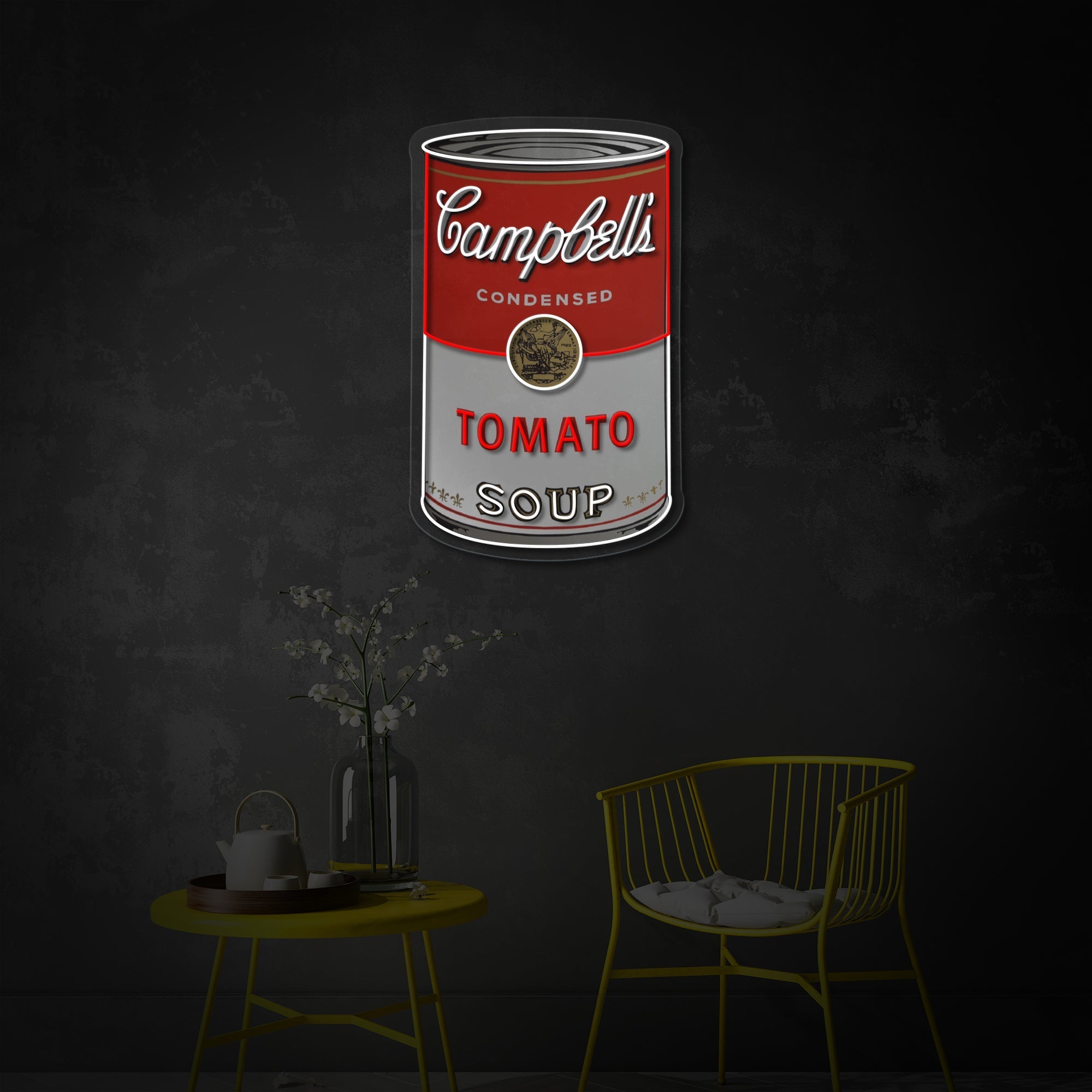 Soup Can LED Neon Sign | Warhol Style Wall Art