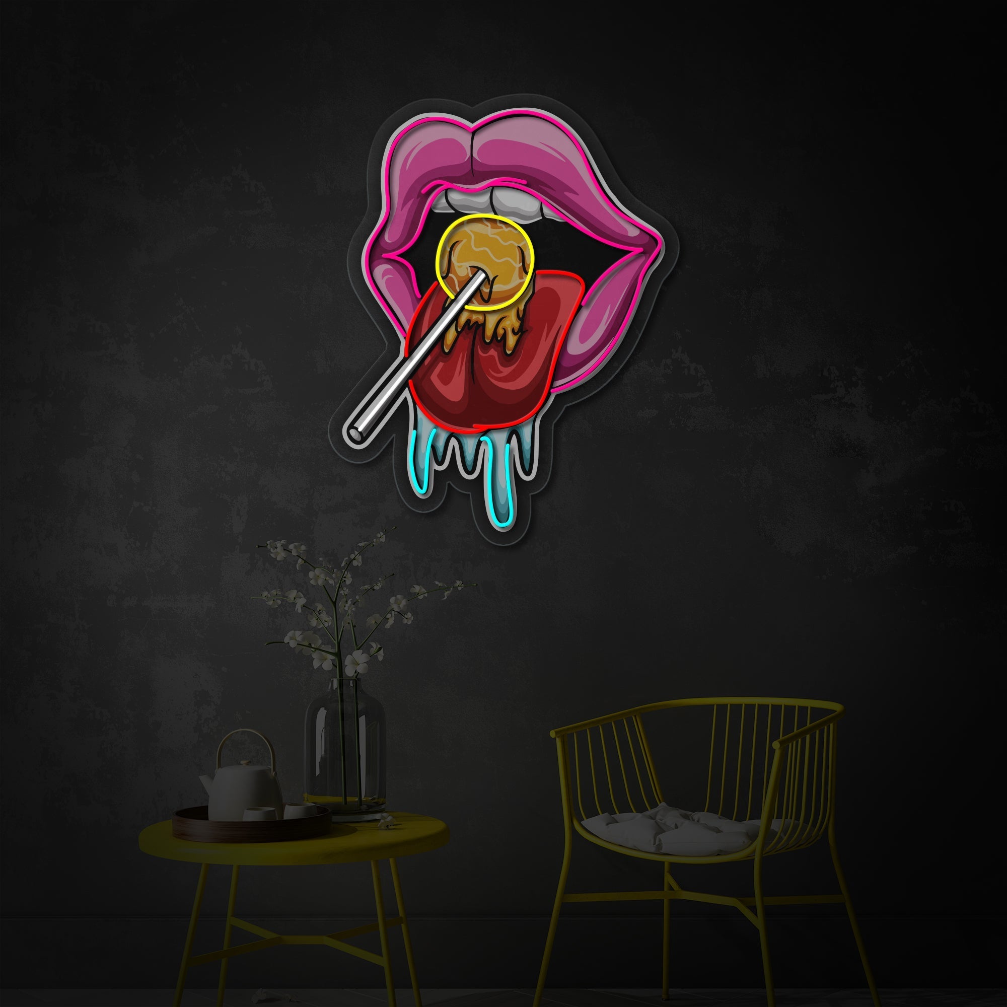 Candy Tongue LED Neon Sign | Pop Art Wall Light