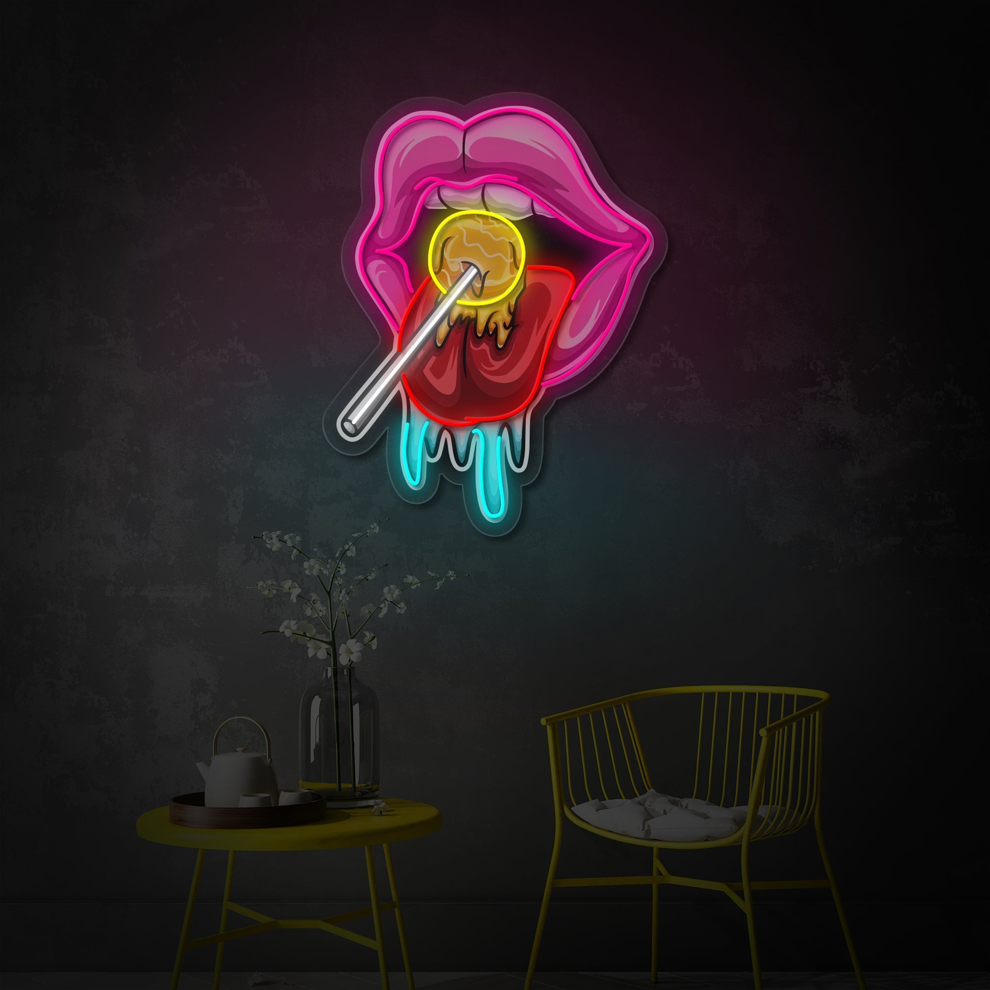 Candy Tongue LED Neon Sign | Pop Art Wall Light