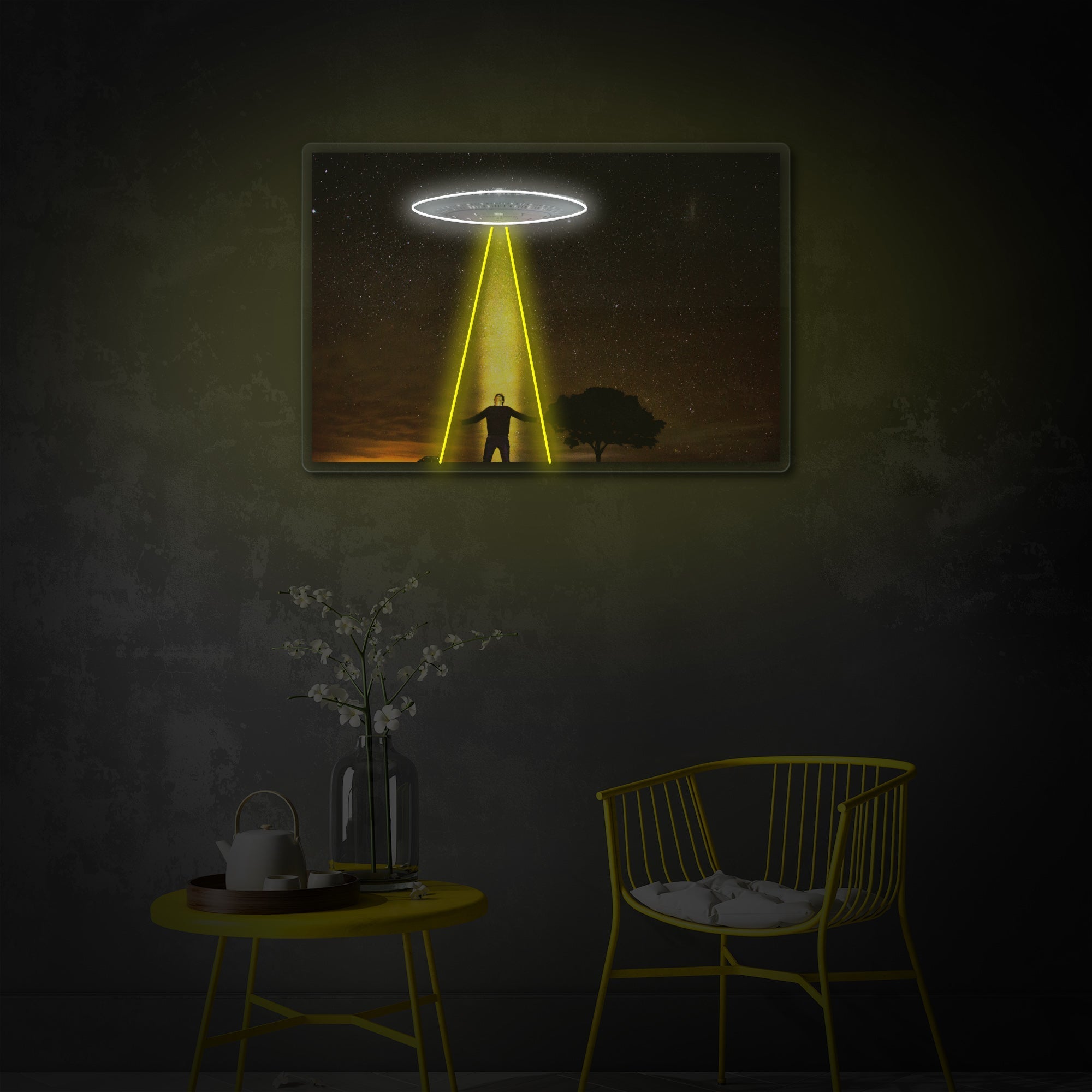 UFO Abduction LED Neon Sign | Space Wall Art