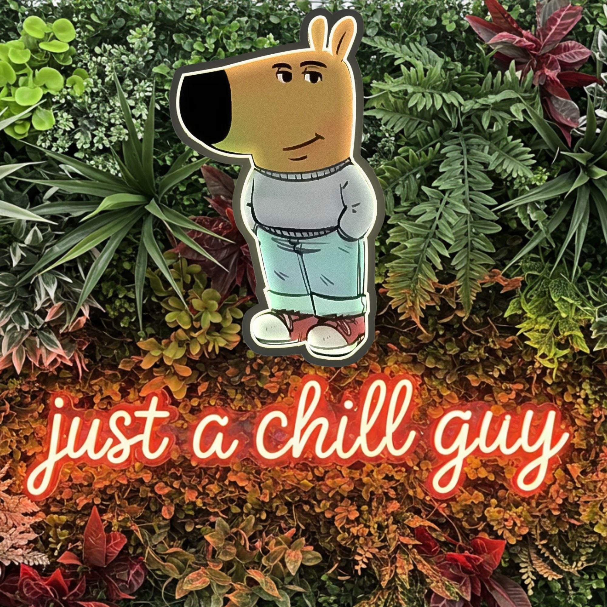 Just A Chill Guy LED Neon Sign | Viral Meme Design