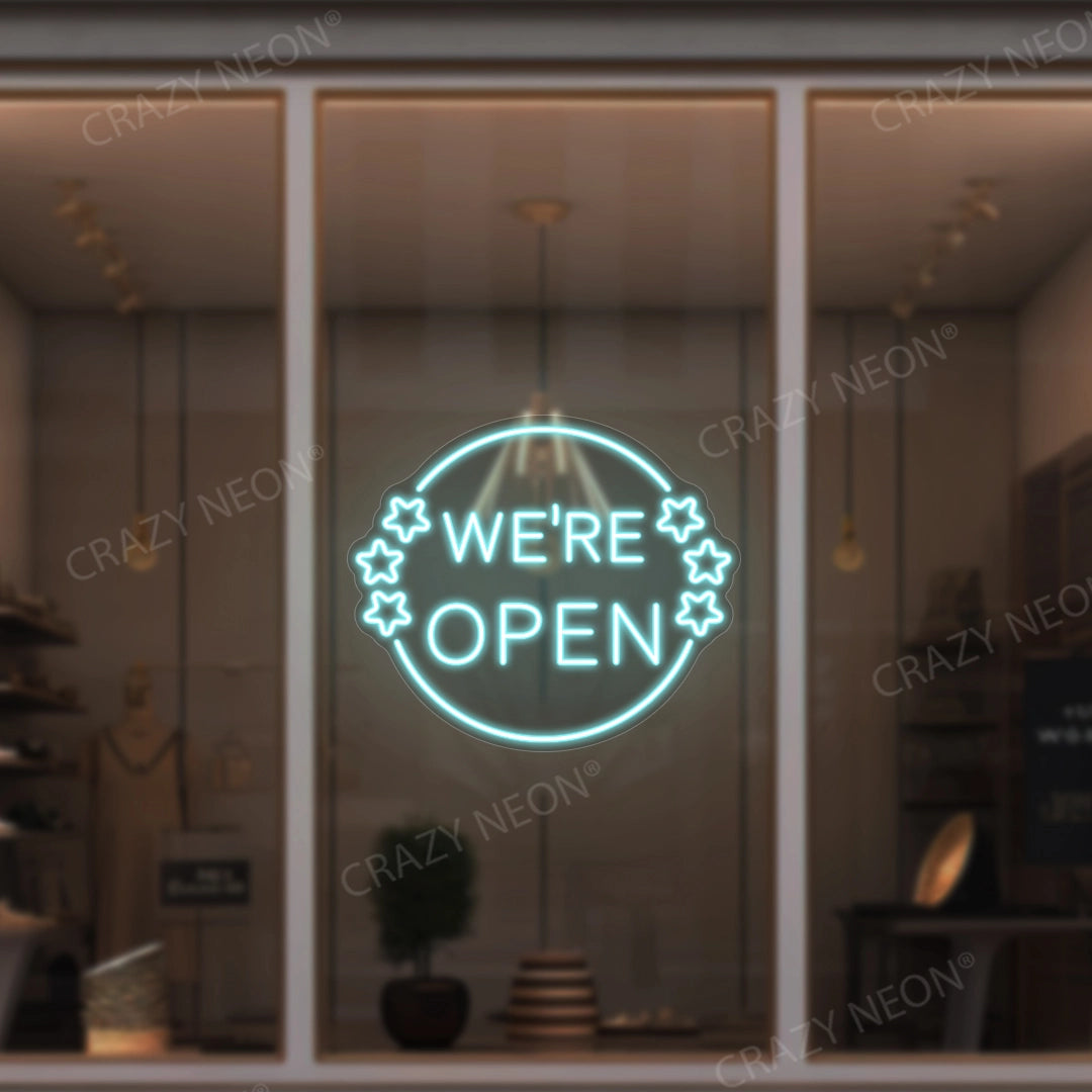 We're Open Neon Sign image 0