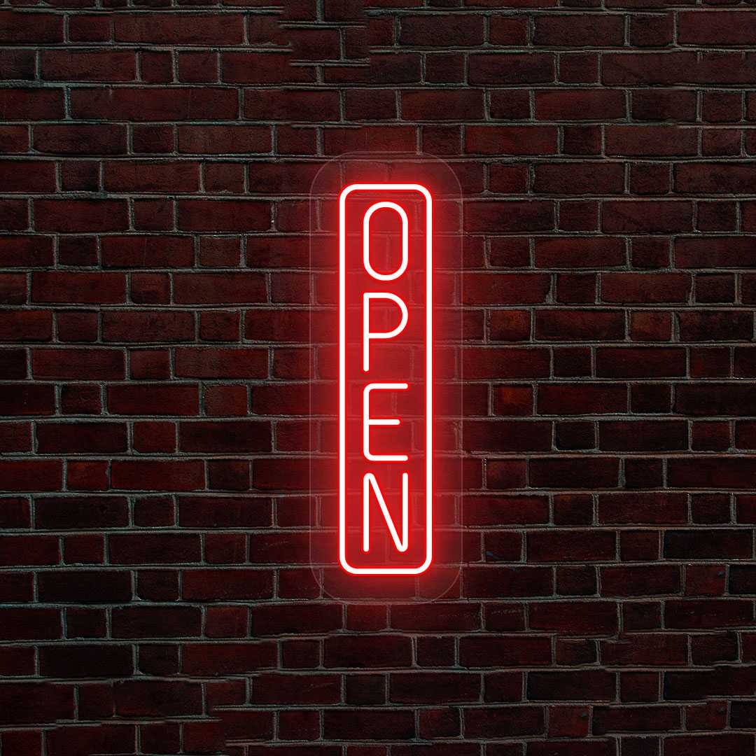 Vertical Open Neon Sign image 1