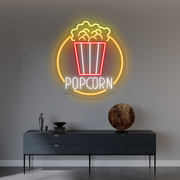 Popcorn Bucket Neon Sign Round image 0