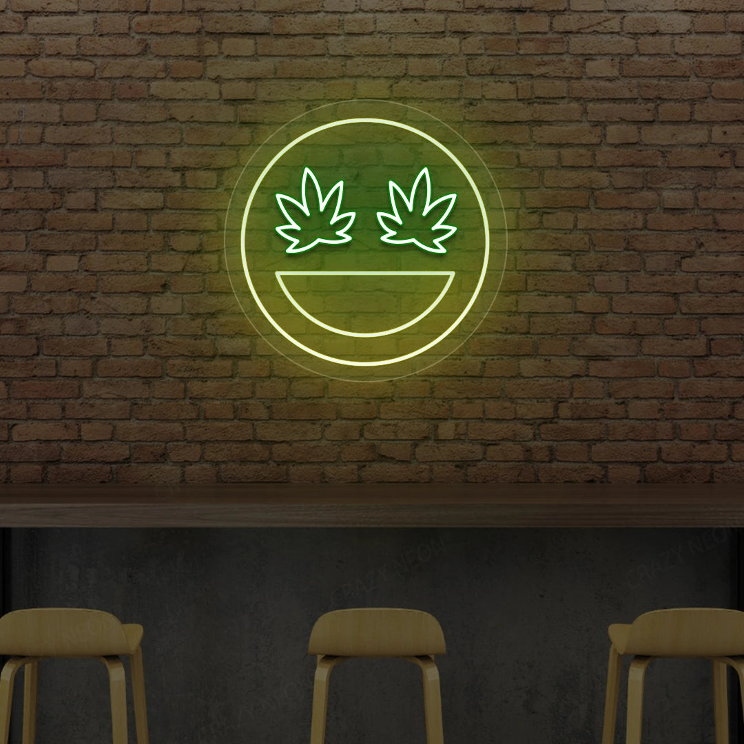 Smiley Weed Neon Sign image 0