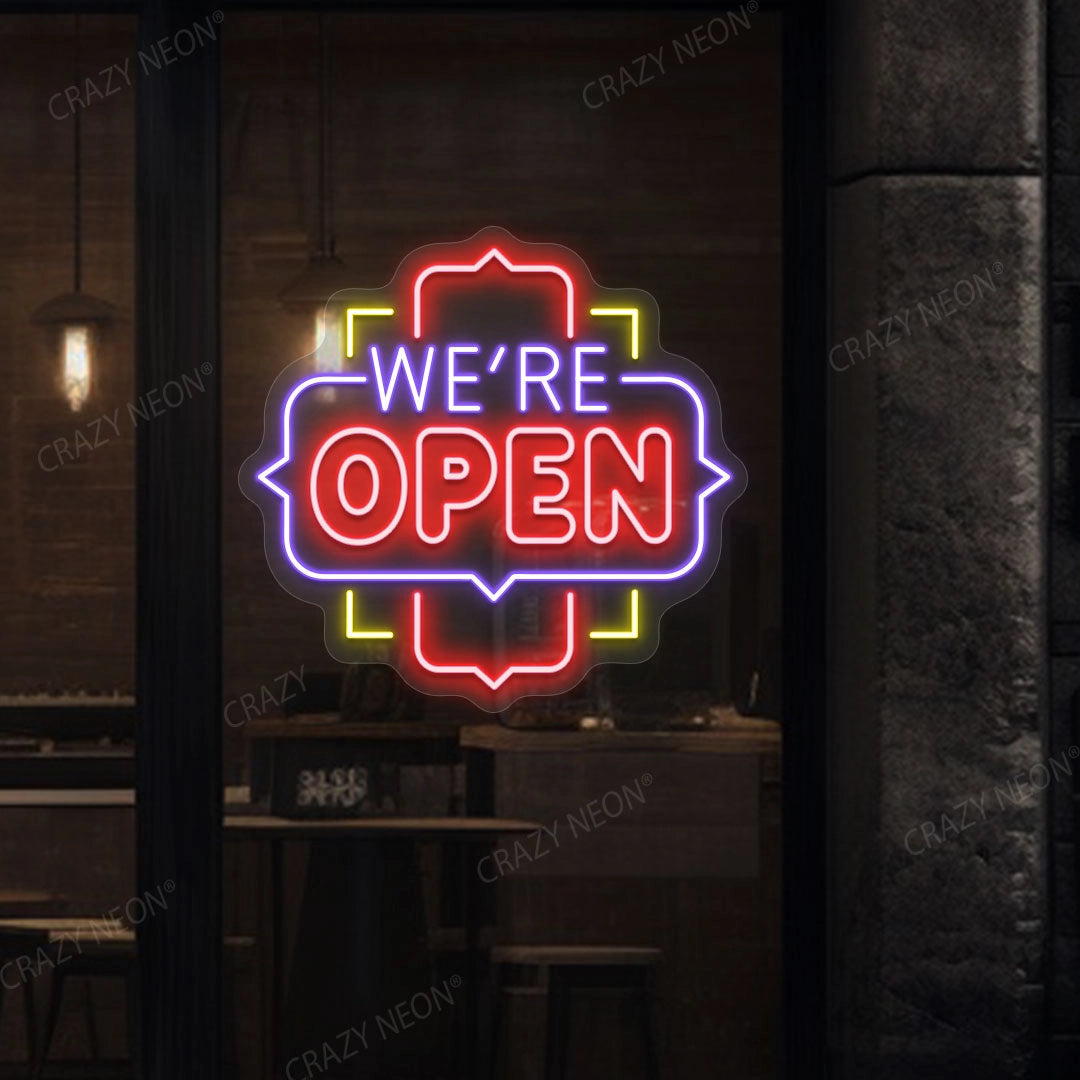 We Are Open Multicolor Sign image 0